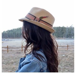 JAXON hats Ridley Toyo Straw Trilby Fedora Hat